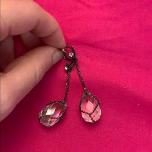 Juicy Couture chrome crystal drop earrings